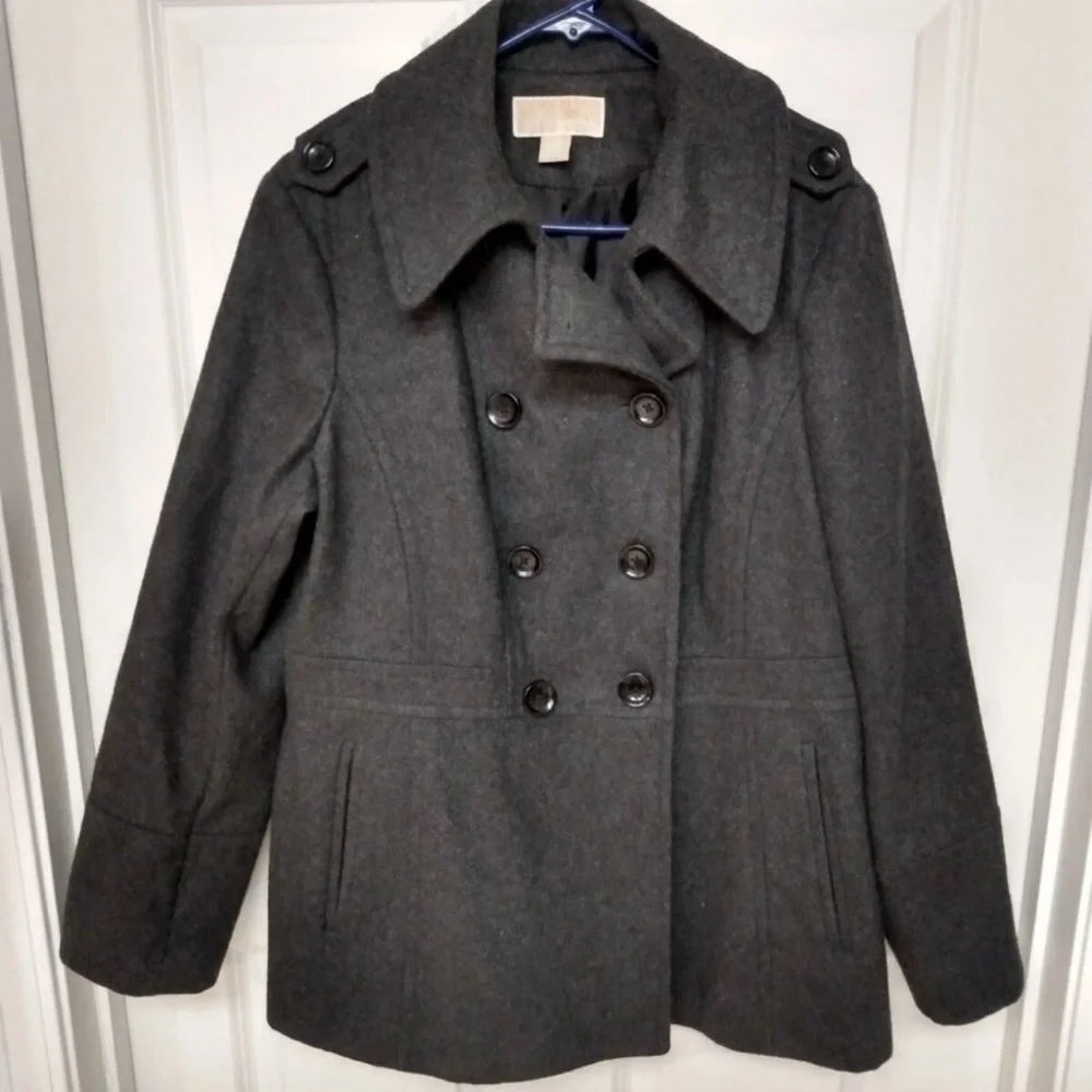 Michael Kors Charcoal Double-Breasted Bomber Jacket